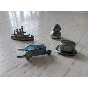 4 Traditional Monopoly Game Replacement Hat, Battlehip, Money Sack,‎  Barrel